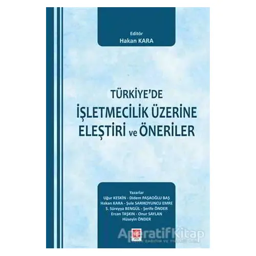 Türkiyede İşletmecilik Üzerine Eleştiri ve Öneriler