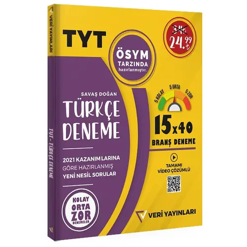 TYT 15’li Türkçe Deneme Veri Yayınları