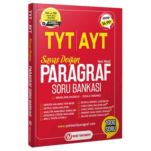 TYT AYT 2021 Paragraf Soru Bankası Veri Yayınları