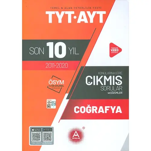 TYT AYT Coğrafya Son 10 Yıl Konularına Göre Çözümlü Çıkmış Sorular A Yayınları