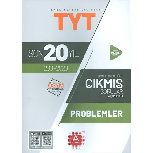 TYT AYT Problemler Son 20 Yıl Konularına Göre Çözümlü Çıkmış Sorular A Yayınları