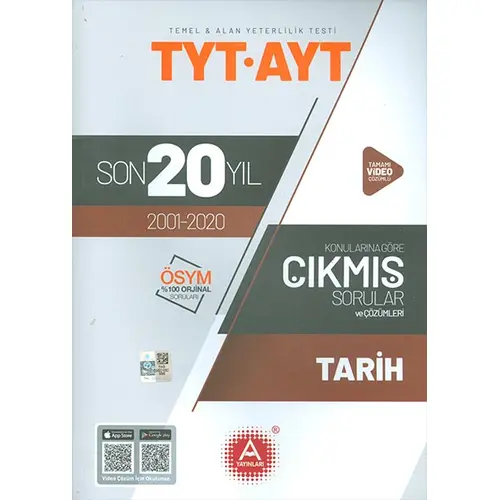 TYT AYT Tarih Son 20 Yıl Konu Konu Çözümlü Çıkmış Sorular A Yayınları