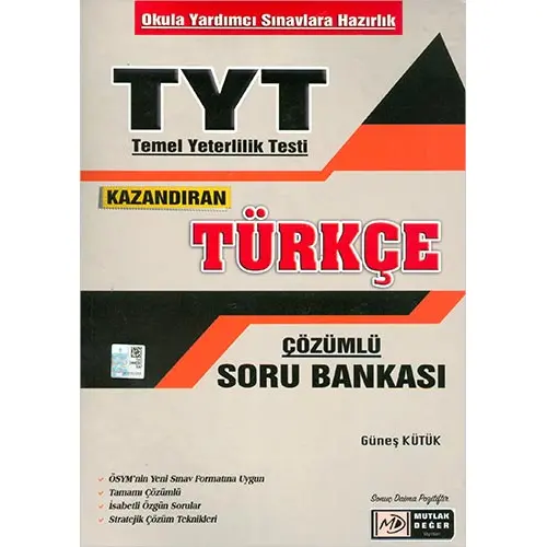 TYT Kazandıran Türkçe Çözümlü Soru Bankası Tasarı Eğitim Yayınları