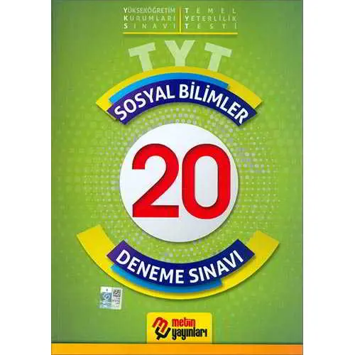 TYT Sosyal Bilimler 20 Deneme Sınavı Metin Yayınları