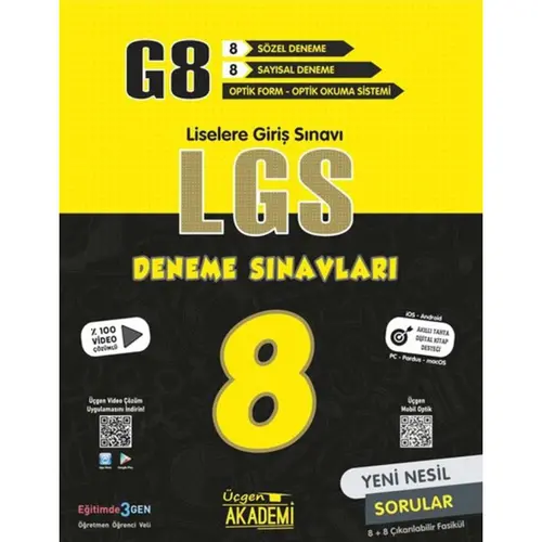 Üçgen Akademi 8. Sınıf - G8 LGS - 8’li Deneme Sınavları