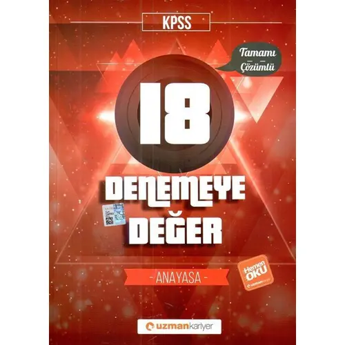 Uzman Kariyer 2018 KPSS Anayasa Denemeye Değer Tamamı Çözümlü 18 Deneme