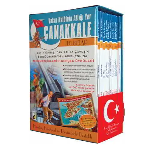 Vatan Kalbinin Attığı Yer Çanakkale (10 Kitap Takım) - Sara Gürbüz Özeren - Damla Yayınevi