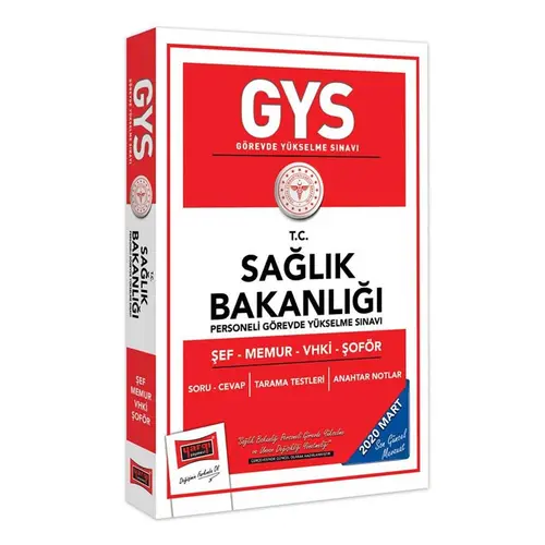 Yargı 2020 GYS T.C.Sağlık Bakanlığı Şef-Memur-VHKİ-Şoför Soru Cevap Kitabı