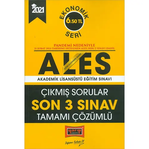 Yargı 2021 ALES Son 3 Sınav Tamamı Çözümlü Çıkmış Sorular Ekonomik Seri