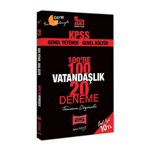 Yargı 2021 KPSS Vatandaşlık 100de 100 Çözümlü 20 Deneme