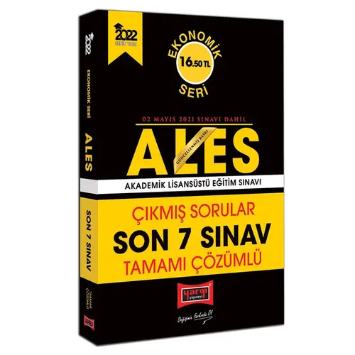 Yargı 2022 ALES Ekonomik Seri Tamamı Çözümlü Çıkmış Sorular Son 7 Sınav