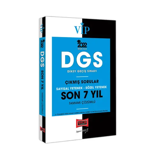 Yargı 2022 VİP DGS Sayısal Yetenek Sözel Yetenek Son 7 Yıl Tamamı Çözümlü Çıkmış Sorular