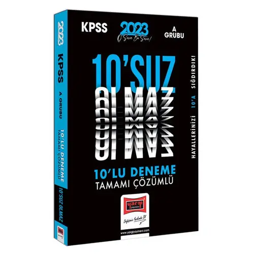 Yargı 2023 KPSS A Grubu Tamamı Çözümlü 10’suz Olmaz 10 Deneme