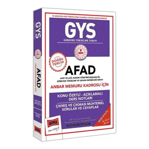 Yargı GYS AFAD Anbar Memuru Kadrosu İçin Konu Özetli