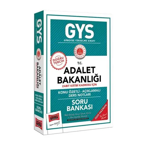 Yargı GYS T.C. Adalet Bakanlığı Zabıt Katibi Kadrosu İçin Konu Özetli Soru Bankası