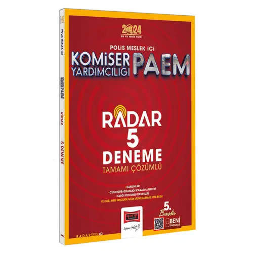 Yargı Yayınları 2024 Polis Meslek İçi PAEM Komiser Yardımcılığı Radar 5 Deneme