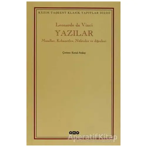 Yazılar - Leonardo Da Vinci - Yapı Kredi Yayınları