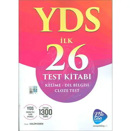 YDS İlk 26 Test Kitabı Cloze Test Me Too Publishing