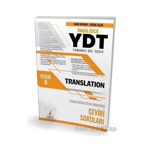 YDT İngilizce Translation Issue 8 - Burak Yaşar - Pelikan Tıp Teknik Yayıncılık