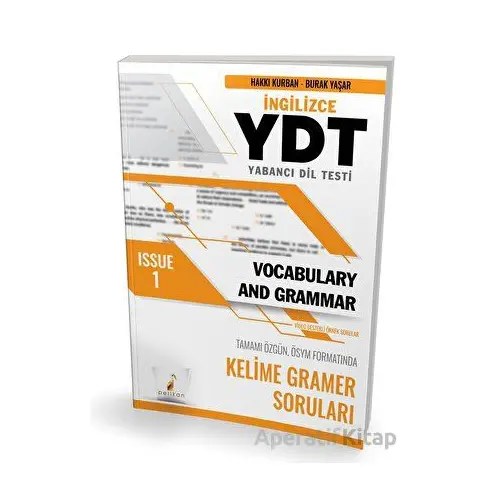 YDT İngilizce Vocabulary and Grammar Issue 1 - Burak Yaşar - Pelikan Tıp Teknik Yayıncılık