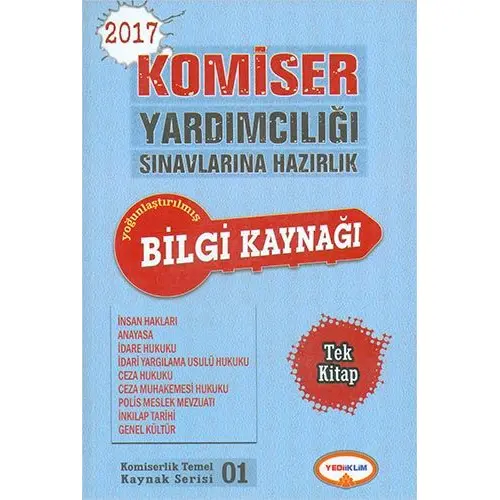 Yediikim 2017 Komiser Yardımcılığı Sınavlarına Hazırlık Tek Kitap