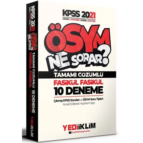 Yediiklim 2021 KPSS Ösym Ne Sorar Çözümlü 10 Fasikül Deneme