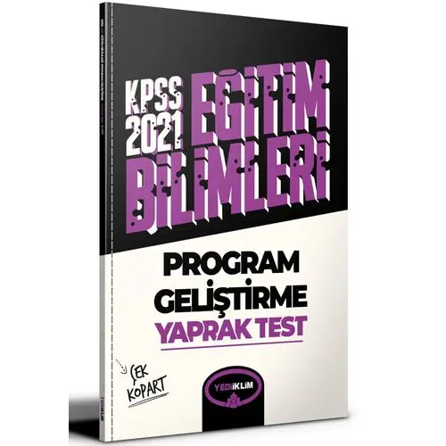 Yediiklim 2021 KPSS Program Geliştirme Çek Kopart Yaprak Test