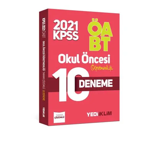 Yediiklim 2021 ÖABT Okul Öncesi Öğretmenliği Çözümlü 10 Deneme