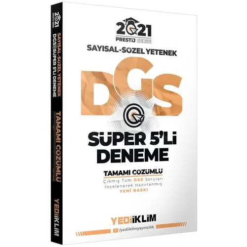 Yediiklim 2021 Prestij Serisi DGS Tamamı Çözümlü Süper 5 Deneme