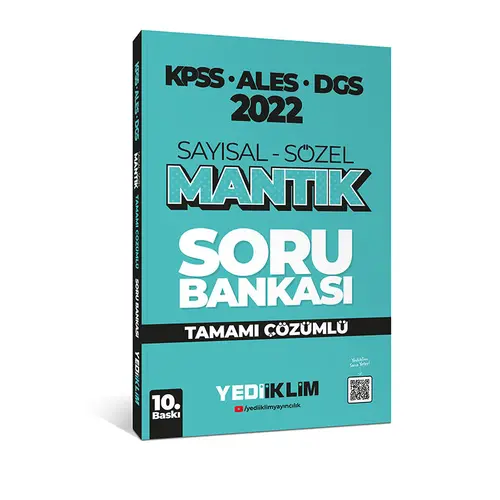 Yediiklim 2022 KPSS-ALES-DGS Sayısal Sözel Mantık Tamamı Çözümlü Soru Bankası