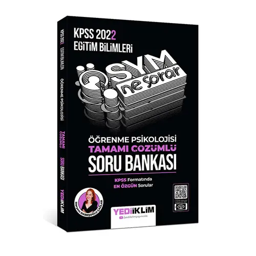 Yediiklim 2022 KPSS Eğitim Bilimleri ÖSYM Ne Sorar Öğrenme Psikolojisi Tamamı Çözümlü Soru Bankası