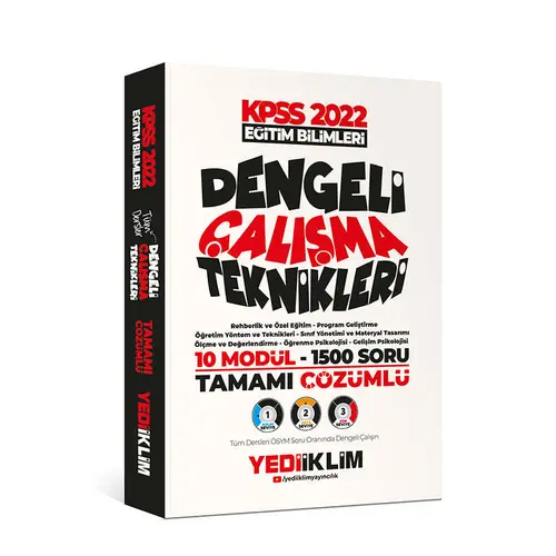 Yediiklim 2022 KPSS Eğitim Bilimleri Tüm Dersler 10 Modül- 1500 Soru Dengeli Çalışma Teknikleri