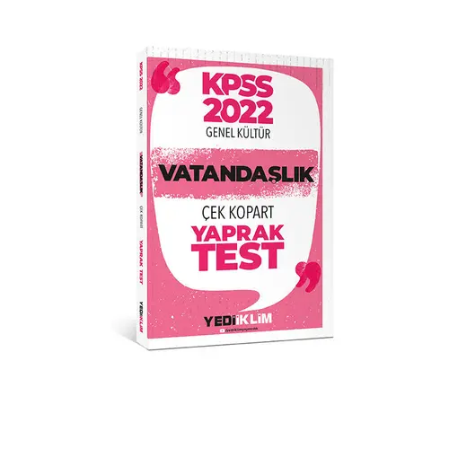 Yediiklim 2022 KPSS Lisans Genel Kültür Vatandaşlık Çek Kopart Yaprak Test