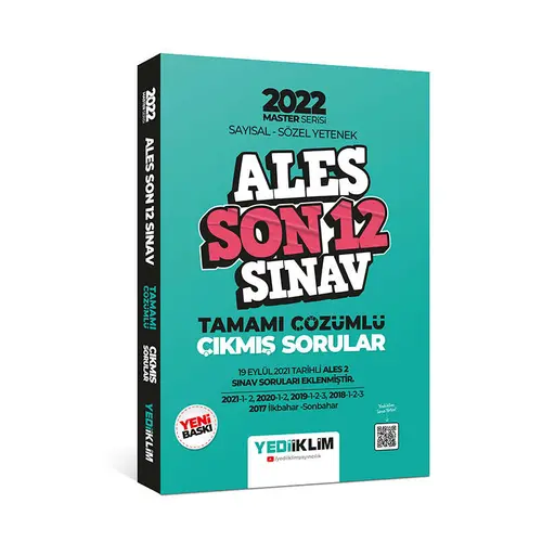 Yediiklim 2022 Master Serisi ALES Sayısal- Sözel Yetenek Son 12 Sınav Tamamı Çözümlü Çıkmış Sorular