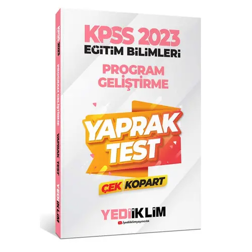 Yediiklim 2023 KPSS Eğitim Bilimleri Program Geliştirme Çek Kopart Yaprak Test