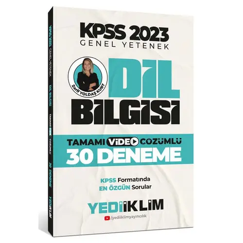 Yediiklim 2023 KPSS Genel Yetenek Dil Bilgisi Tamamı Video Çözümlü 30 Deneme