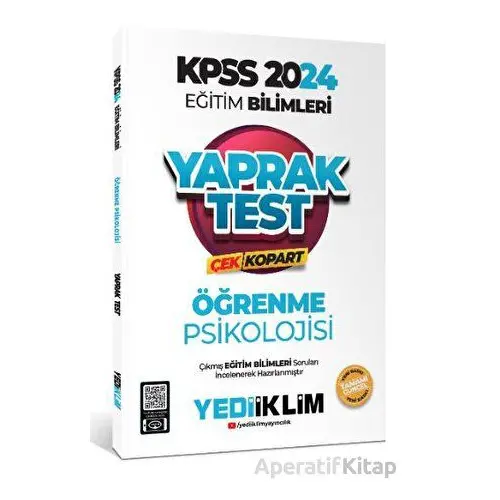 Yediiklim 2024 KPSS Eğitim Bilimleri Öğrenme Psikolojisi Çek Kopart Yaprak Test