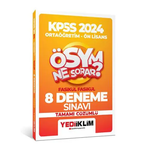 Yediiklim 2024 KPSS ÖSYM Ne Sorar Ortaöğretim-Önlisans Fasikül Tamamı Çözümlü 8 Deneme