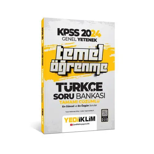 Yediiklim 2024 KPSS Türkçe Temel Öğrenme Tamamı Çözümlü Soru Bankası