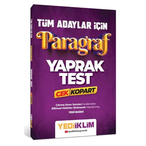 Yediiklim Tüm Adaylar İçin Paragraf Çek Kopart Yaprak Test