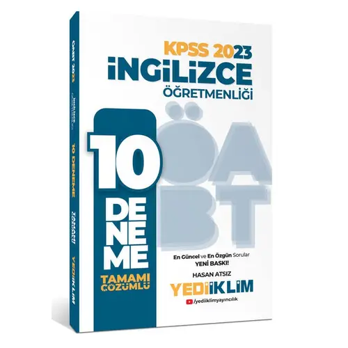 Yediiklim 2023 ÖABT İngilizce Öğretmenliği Tamamı Çözümlü 10 Deneme