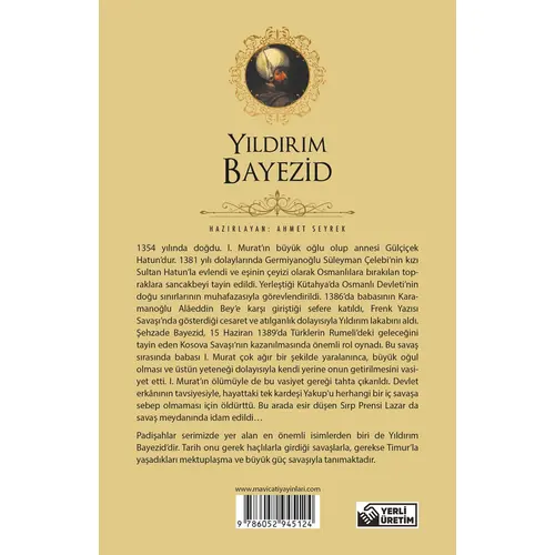 Yıldırım Bayezid (Padişahlar Serisi) Maviçatı Yayınları