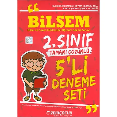 Zekiçocuk BİLSEM 2.Sınıf Tamamı Çözümlü 5 li Deneme Seti