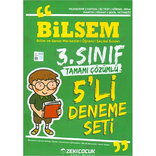 Zekiçocuk BİLSEM 3.Sınıf Tamamı Çözümlü 5 li Deneme Seti