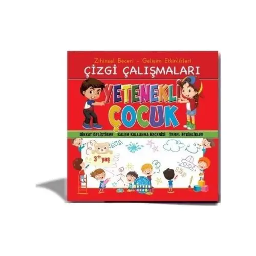 Zihinsel Beceri Gelişim Etkinlikleri Çizgi Çalışmaları Yetenekli Çocuk 3 - Safkan Kids