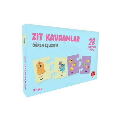 Zıt Kavramlar - Öğren Eşleştir 28 Kart (3+ Yaş) Mikado Yayınları